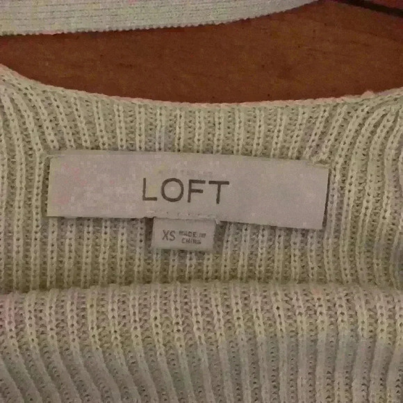 LOFT Bar Bell Sleeve Sweater in Dove Mist - Picture 4 of 4